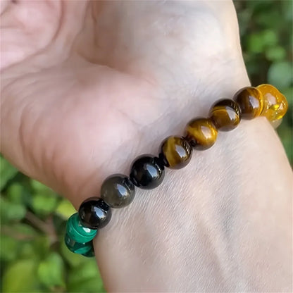 Wealth bracelet for men and women natural stone bracelet citrine dolomite malachite random pattern string
